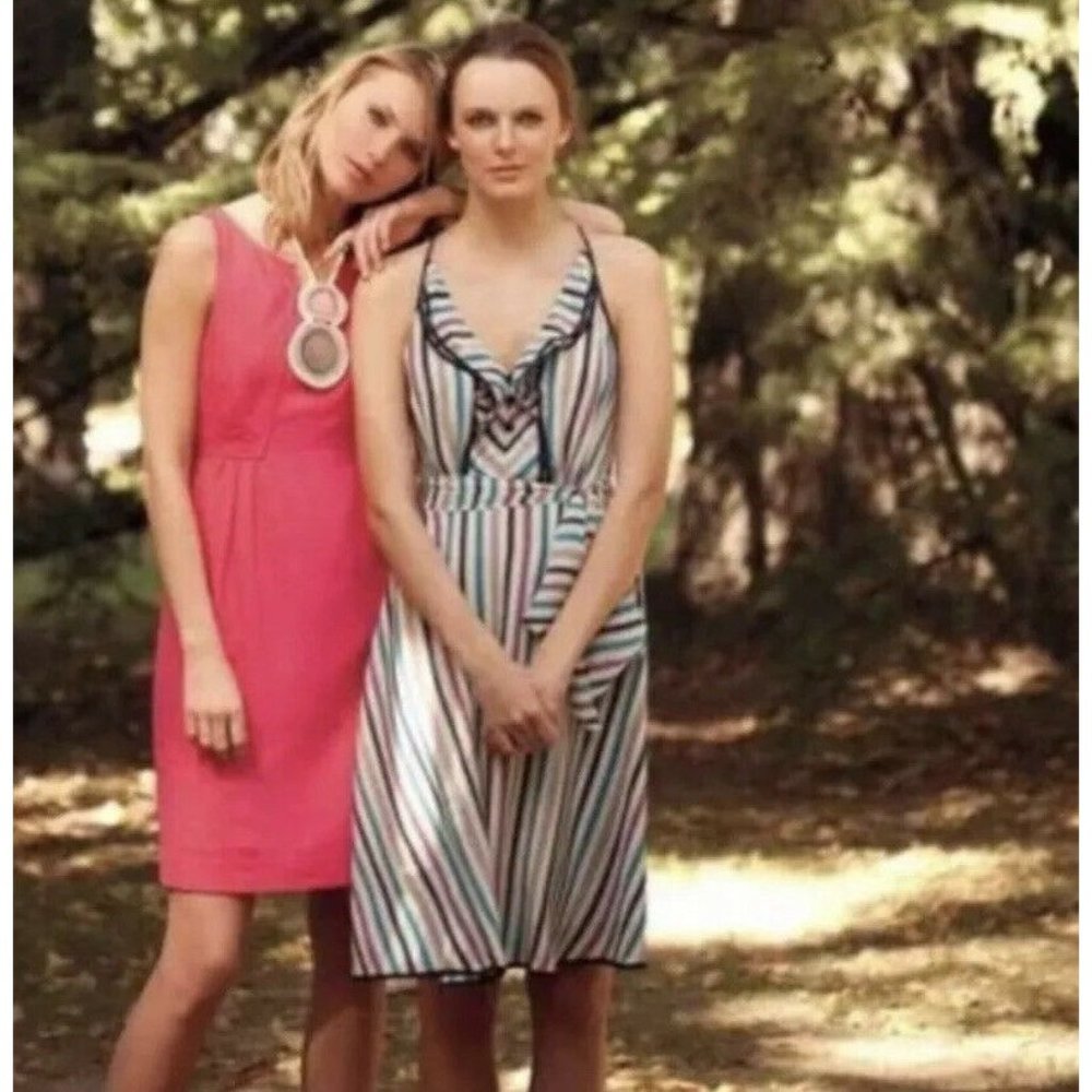 Girls from Savoy 8 Dress 100% Silk Striped